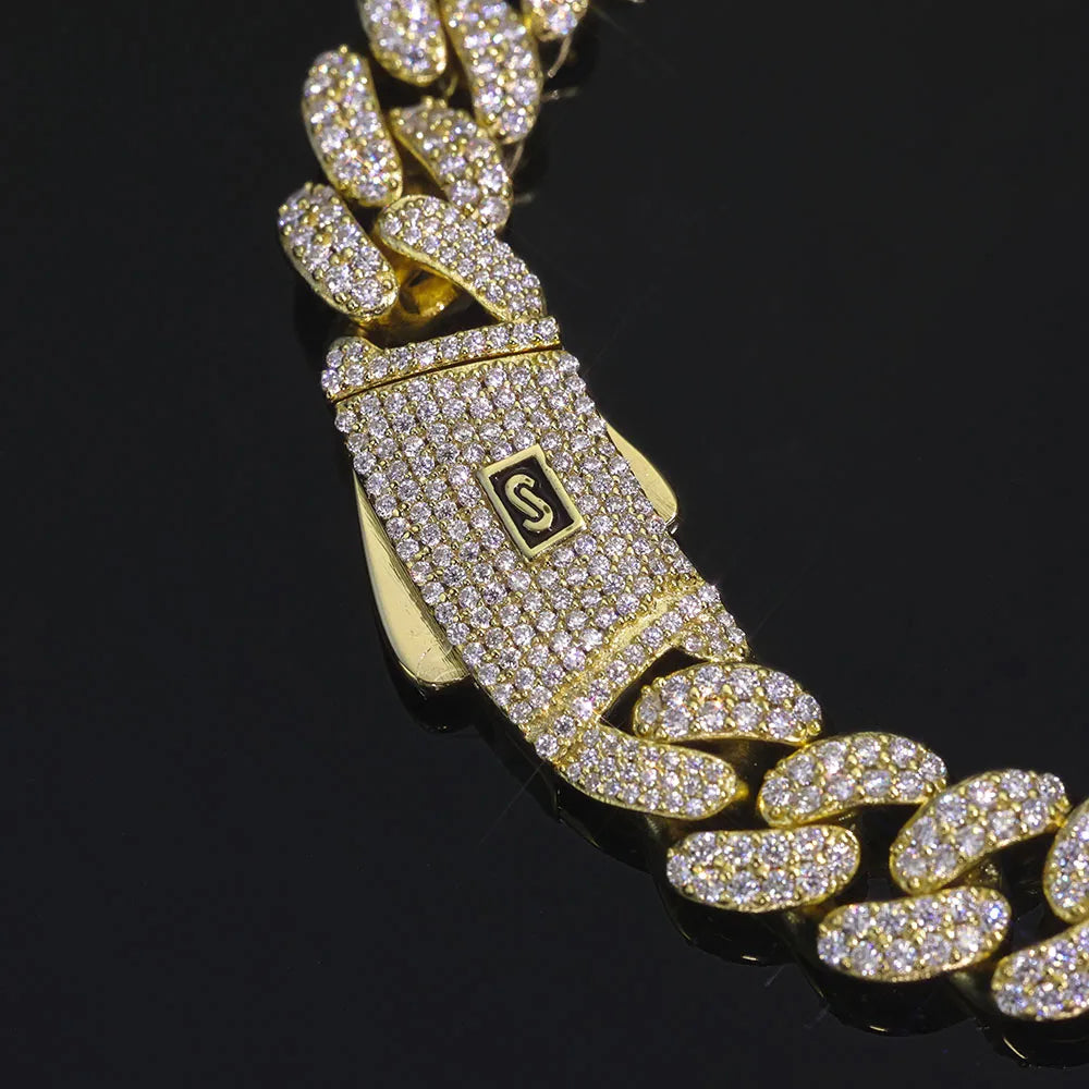 Moissanite Monaco Bracelet – New Style Full Iced Out VVS Diamond 2 Row Cuban Link Chain | 925 Sterling Silver Jewelry for Men & Women