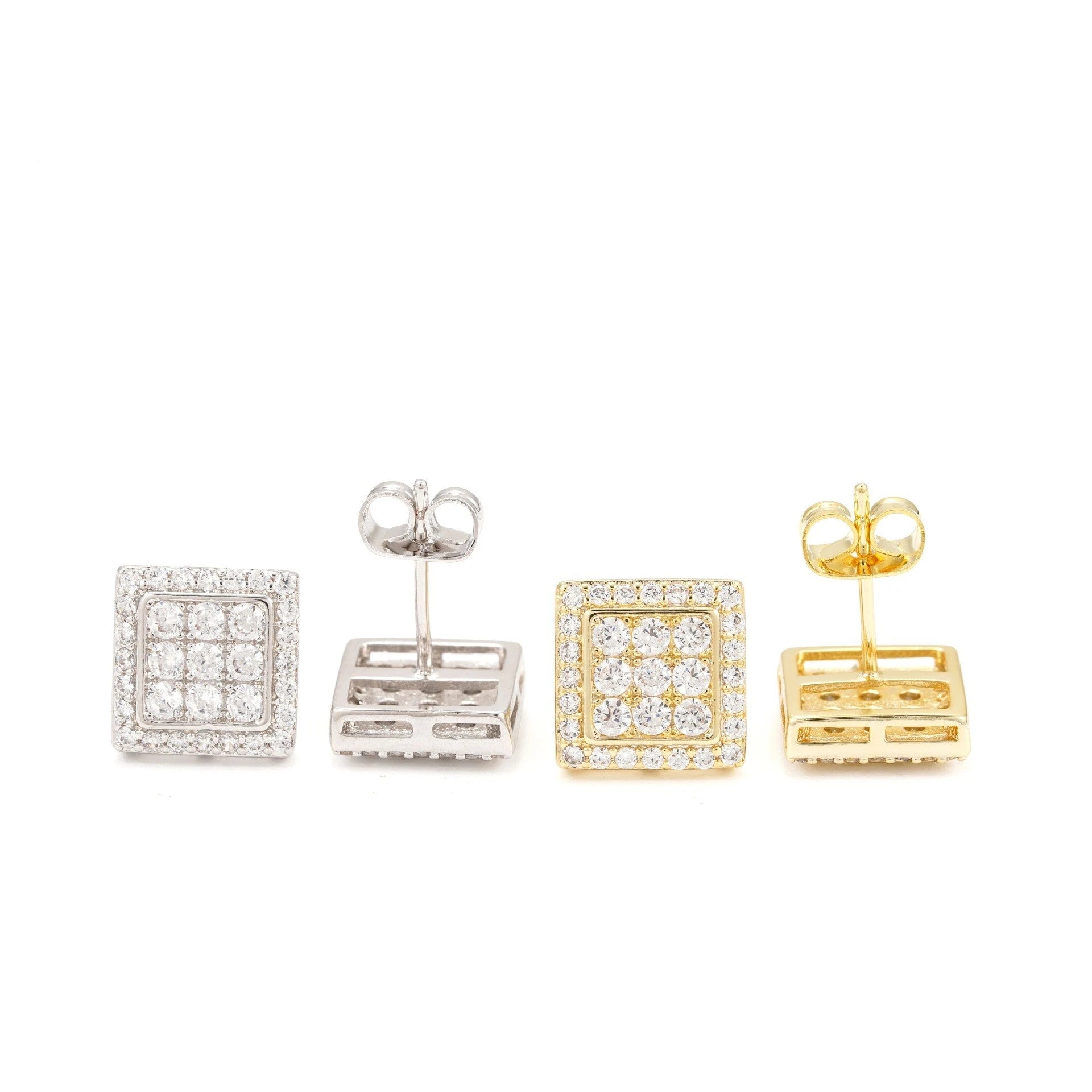 Moissanite Stud Earrings – Square D Color with Certificate | S925 Sterling Silver Fine Jewelry Gifts