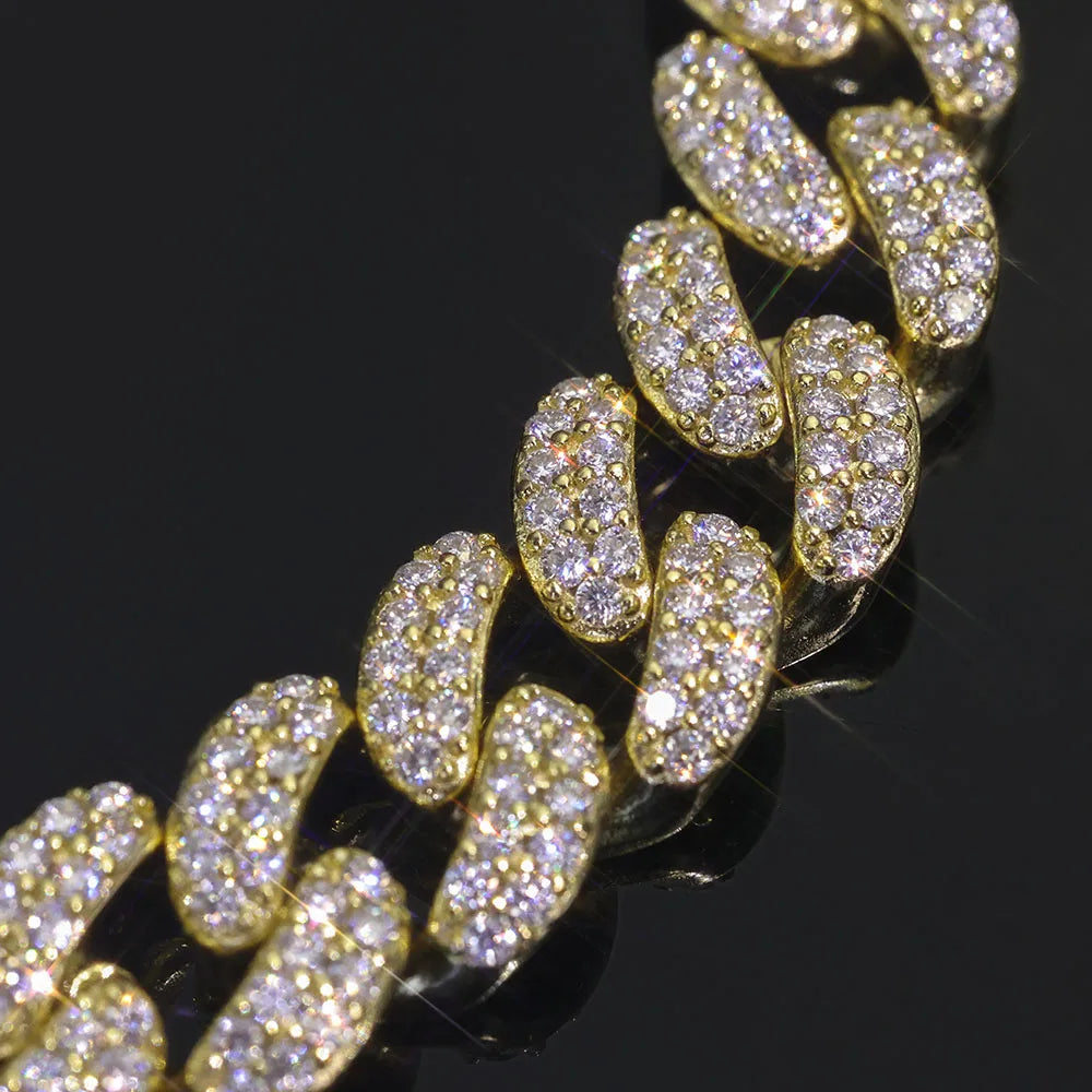 Moissanite Monaco Bracelet – New Style Full Iced Out VVS Diamond 2 Row Cuban Link Chain | 925 Sterling Silver Jewelry for Men & Women