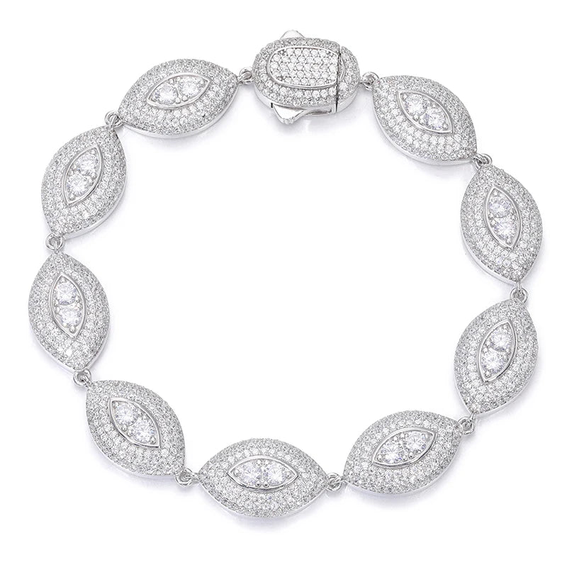 Moissanite Eye Bracelet – Iced Out Prong Setting | S925 Sterling Silver Hip Hop Jewelry for Men & Women