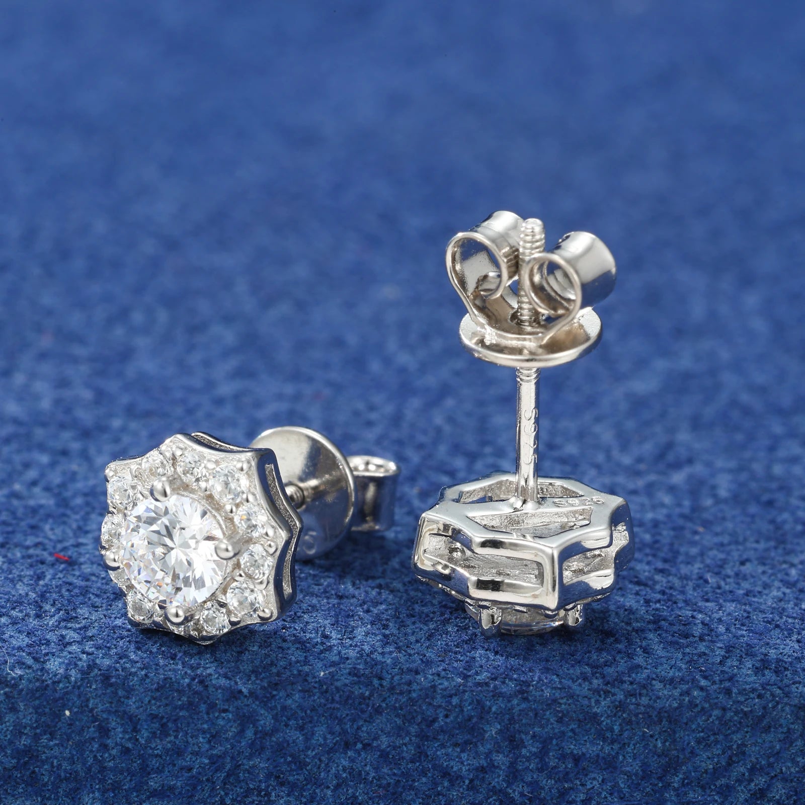 Moissanite Star Earrings – D VVS Eight-Pointed | 925 Sterling Silver Daily Fine Jewelry for Men & Women