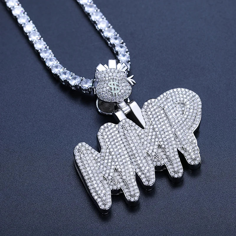 Moissanite Custom Letter Pendant – New Font Stitching Style | 925 Sterling Silver Hip Hop Jewelry for Men & Women