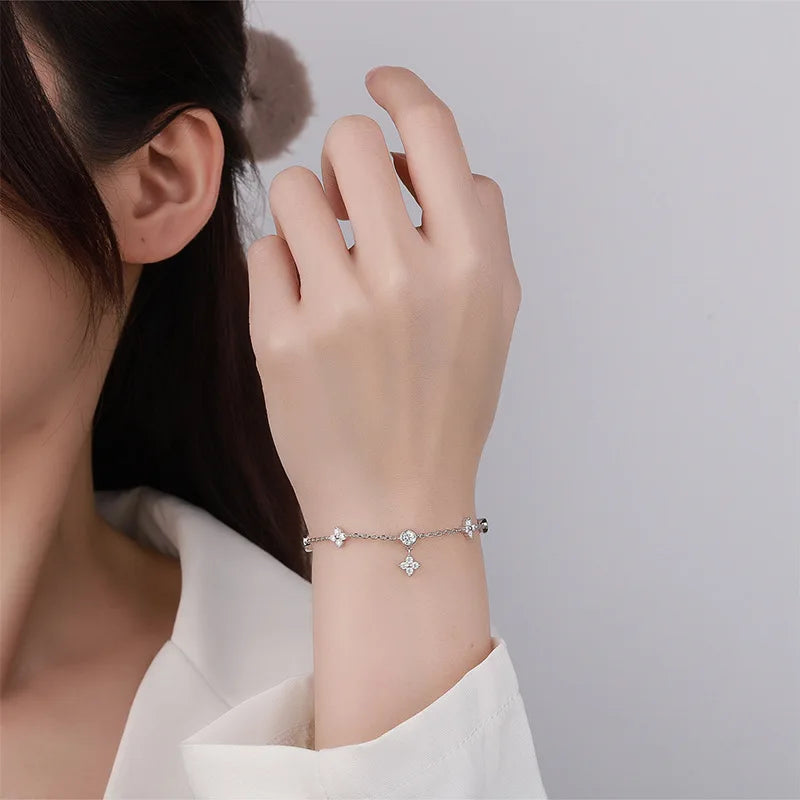 Moissanite Bracelet – 2025 Trend Jewelry Gift | 925 Sterling Silver Bracelet for Women