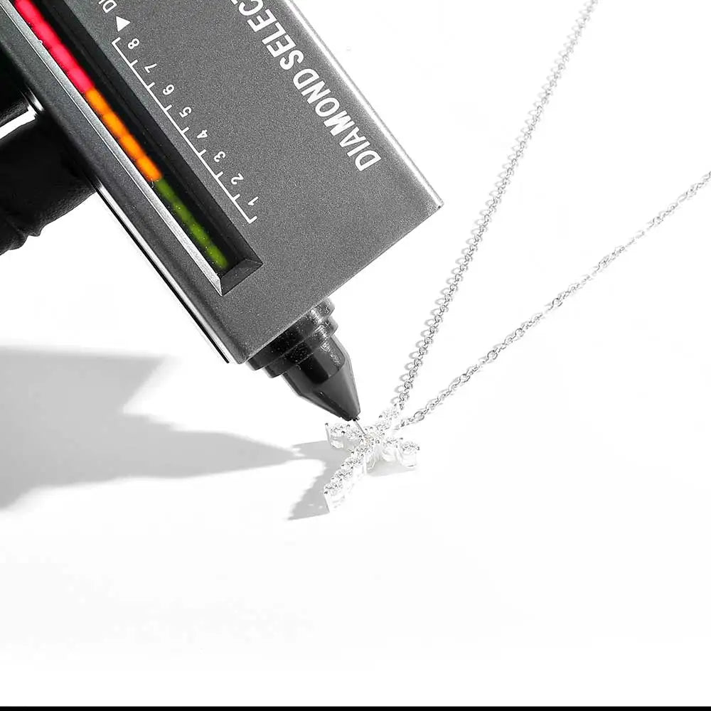 Moissanite Cross Pendant Necklace – Iced Out Jesus Christian Religious Jewelry | 925 Sterling Silver White Gold Plated Gift for Women