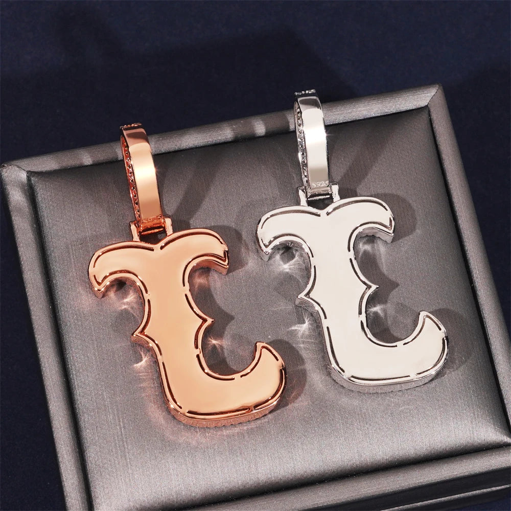 Moissanite Letter Pendant – Hip Hop Design with GRA Certificate | 925 Sterling Silver Fits 10mm Tennis Chain