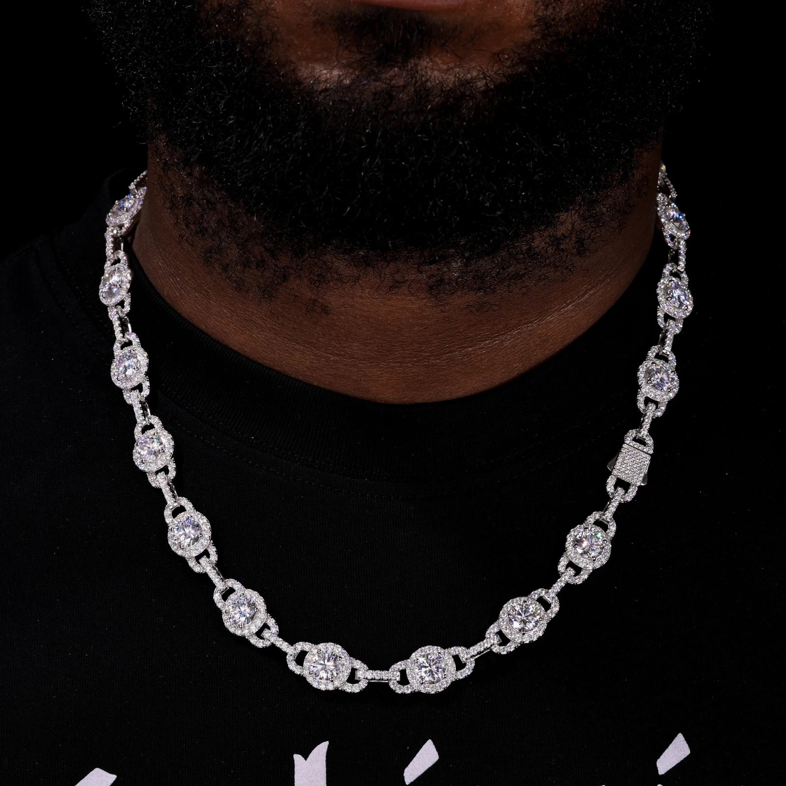 Moissanite Necklace – Iced Out D Color Hip Hop Link Chain with GRA Certificate | 925 Sterling Silver Diamond Jewelry for Men & Women