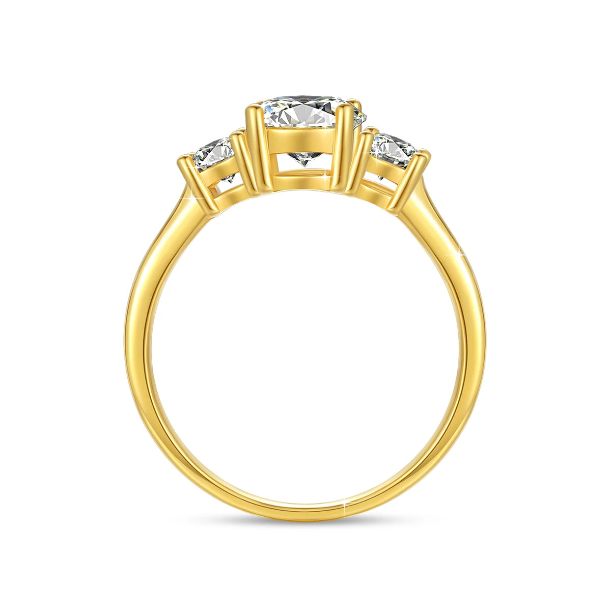 3-Stone Moissanite Engagement Ring – 14K Gold Modern Design | Certified 2025 Trend Luxury Wedding Ring for Women