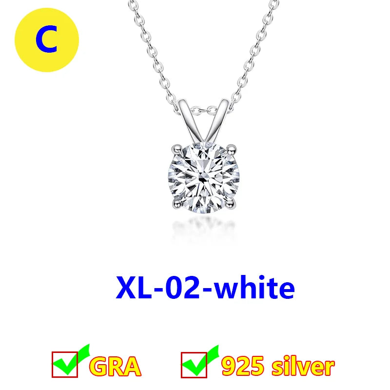 Moissanite Diamond Necklace – Classic Simple Premium Clavicle Chain | 925 Sterling Silver Jewelry for Women