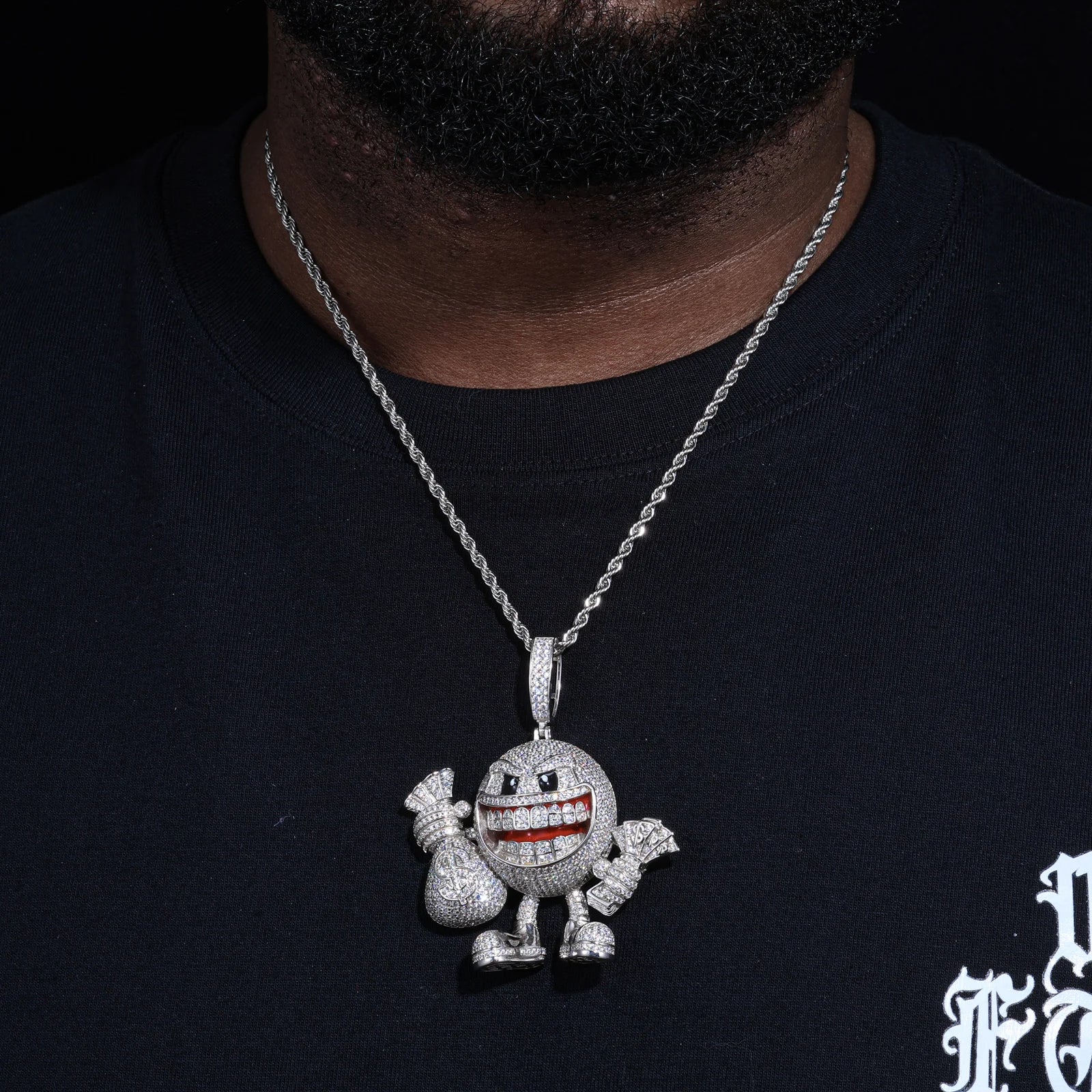 Moissanite Money Bag Pendant – Iced Out Hip Hop Bling | 925 Sterling Silver Jewelry for Men & Women