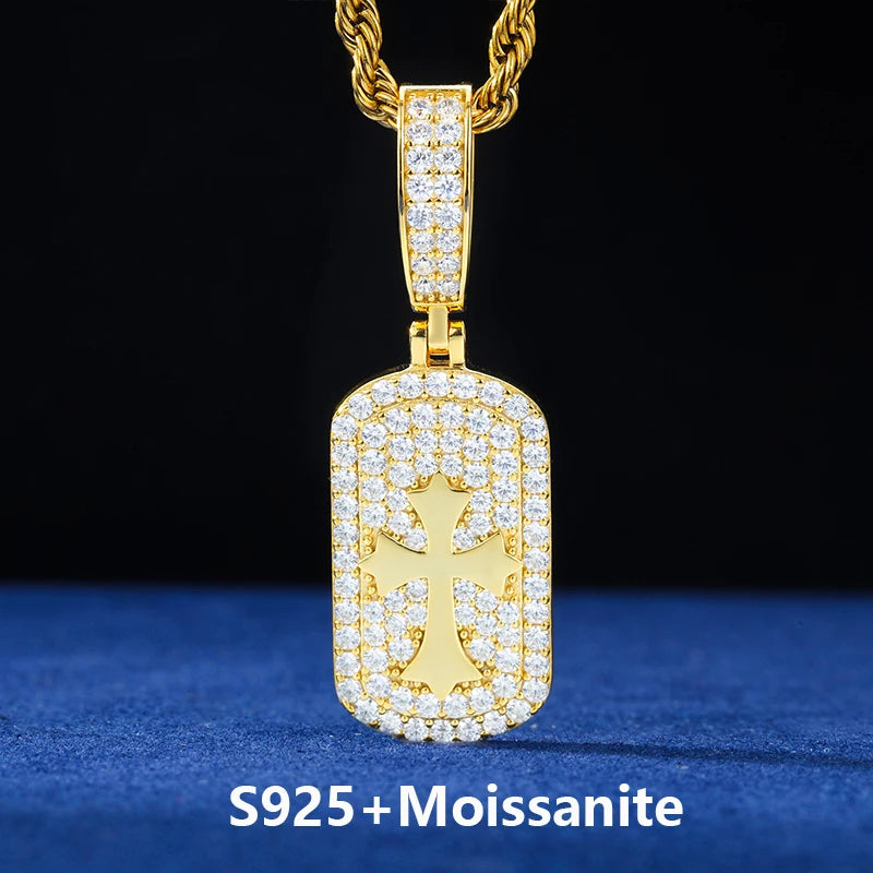 Moissanite Cross Pendant Necklace – Iced Out Bling | 925 Sterling Silver Charm Jewelry for Men & Women