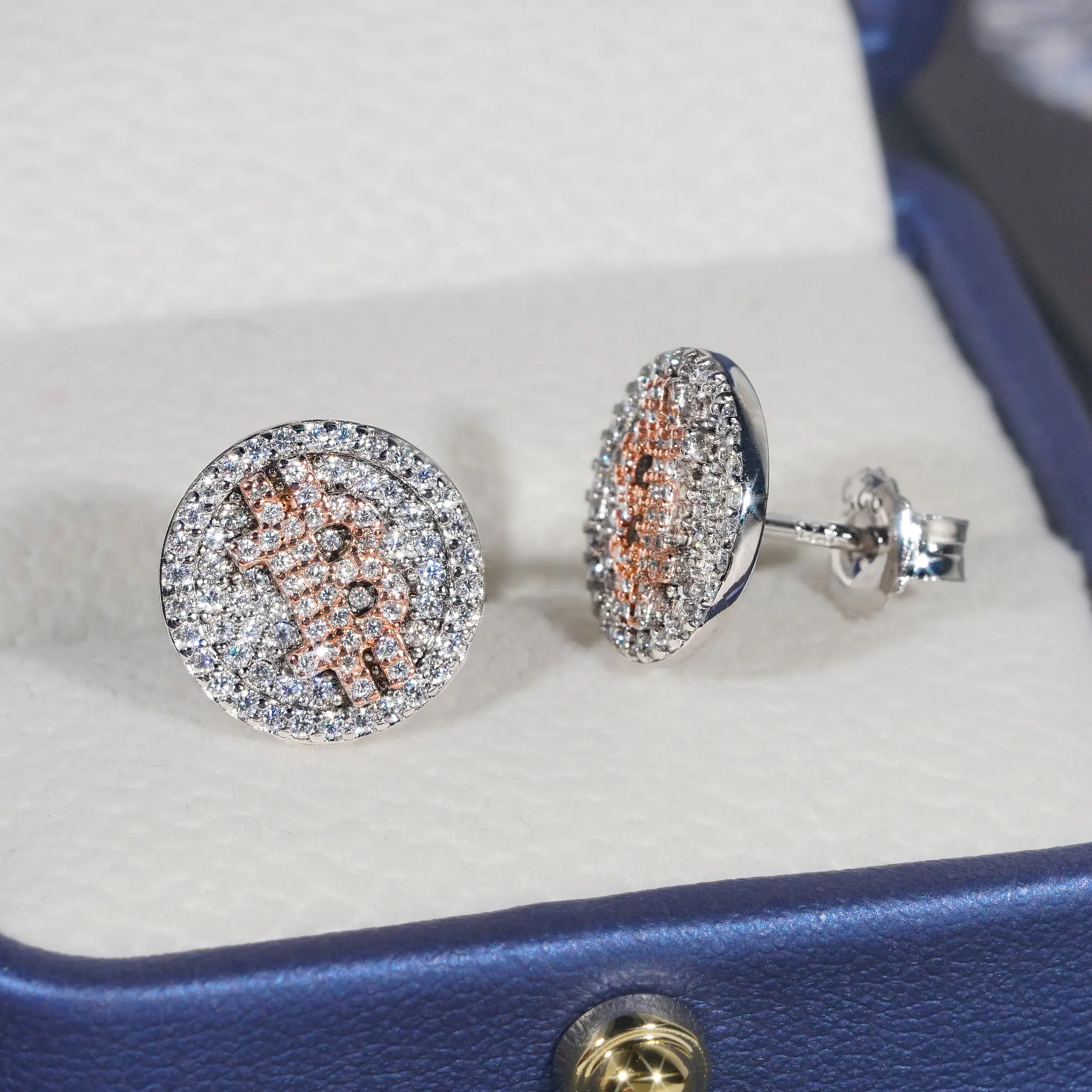 Moissanite Letter B Earrings – Round Screw Stud Hip Hop Jewelry | 925 Sterling Silver D Color Diamond Pass Test Jewelry