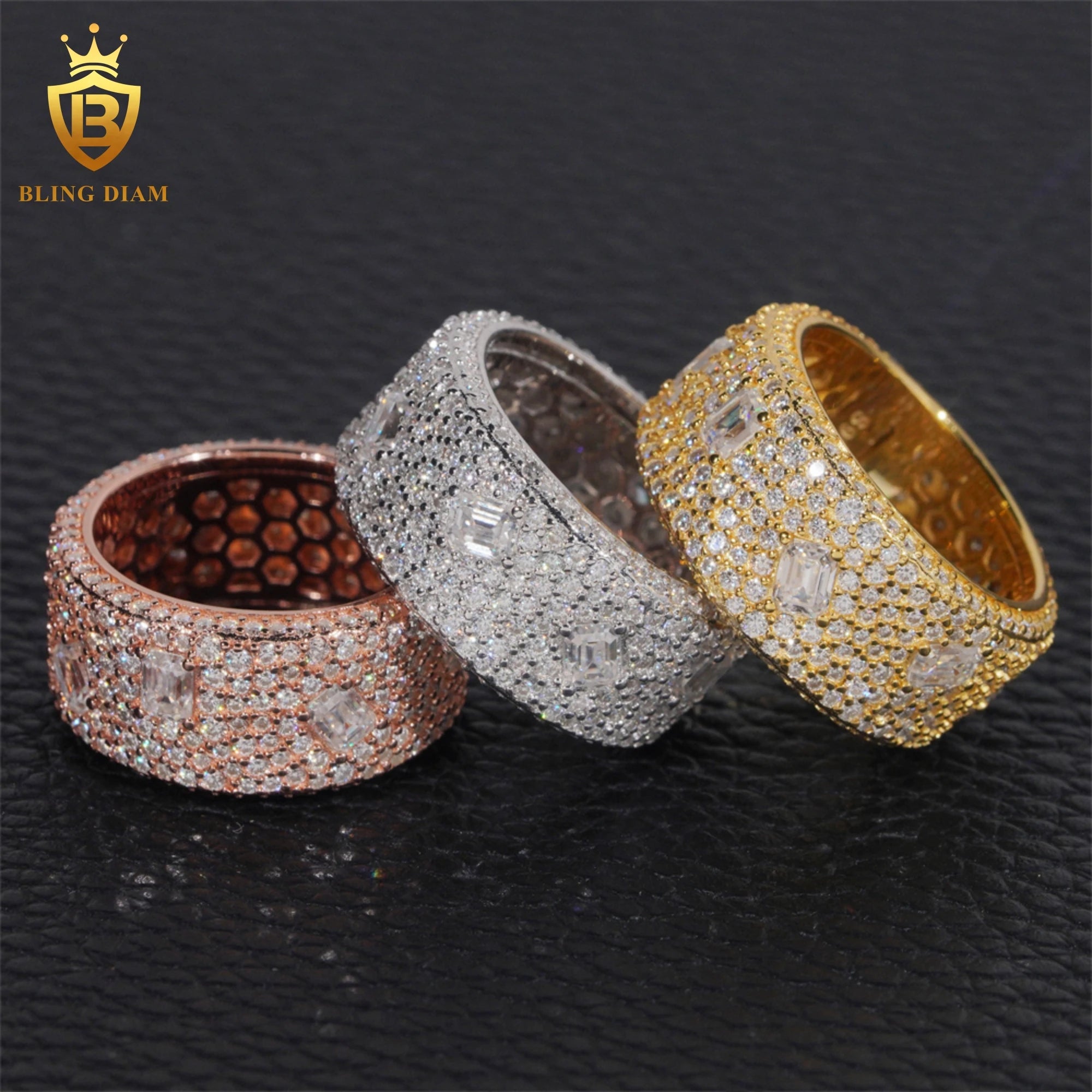 Moissanite Diamond Ring – Round Cut GRA Certified | 925 Sterling Silver Hip Hop Rock Engagement & Anniversary Fine Jewelry