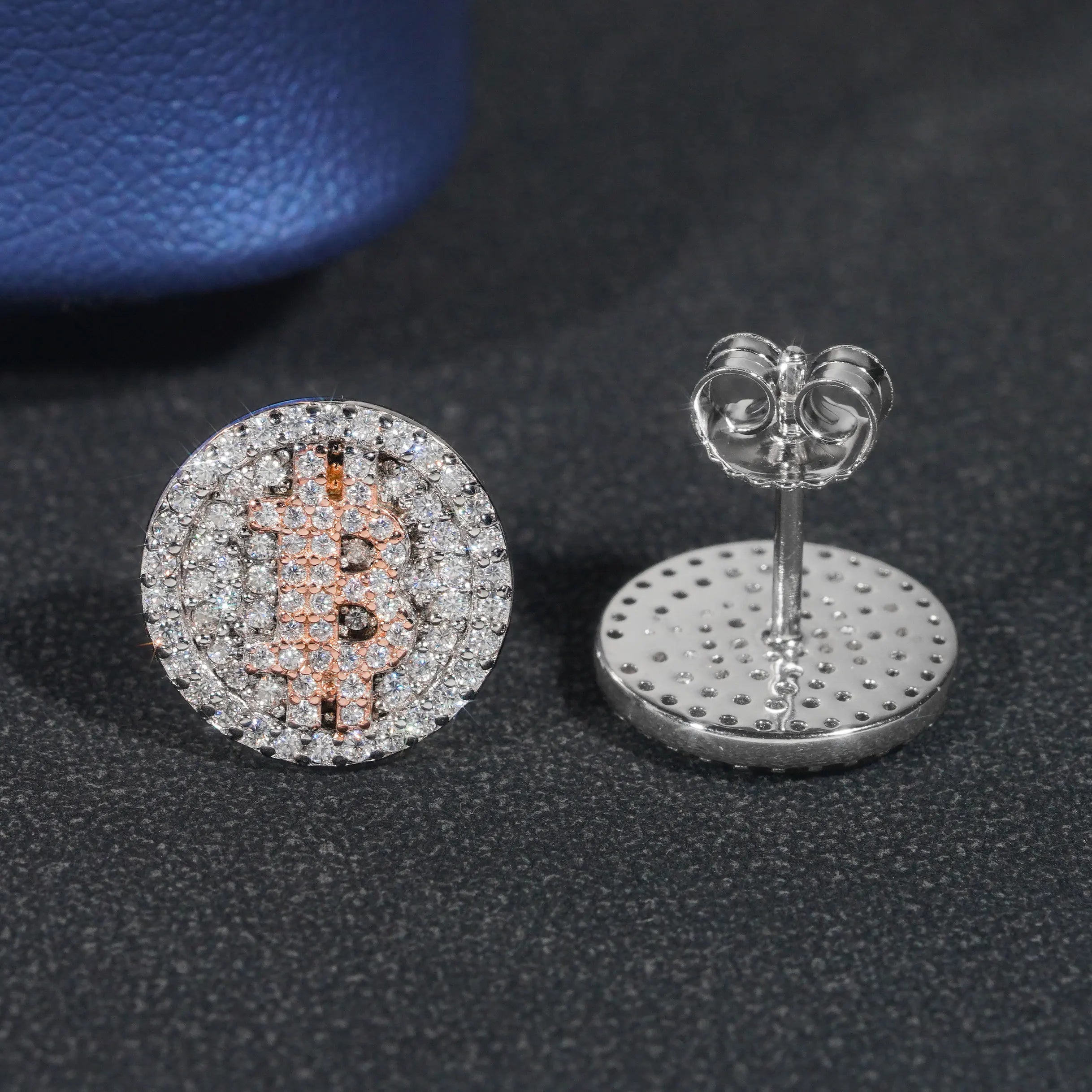 Moissanite Letter B Earrings – Round Screw Stud Hip Hop Jewelry | 925 Sterling Silver D Color Diamond Pass Test Jewelry