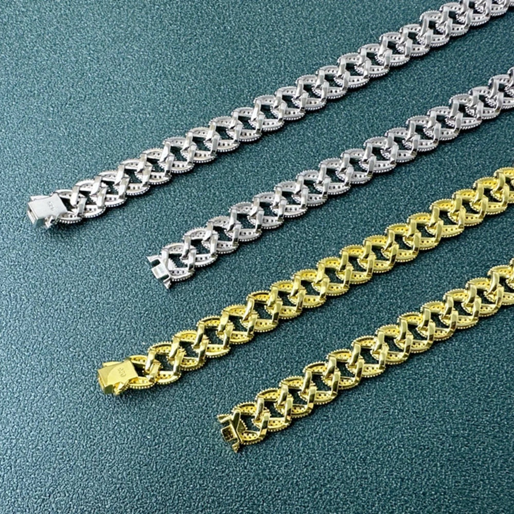 Moissanite Tennis Chain Necklace – 2mm–5mm | 925 Sterling Silver Iced Out VVS Pass Diamond Tester Fine Jewelry for Men & Women