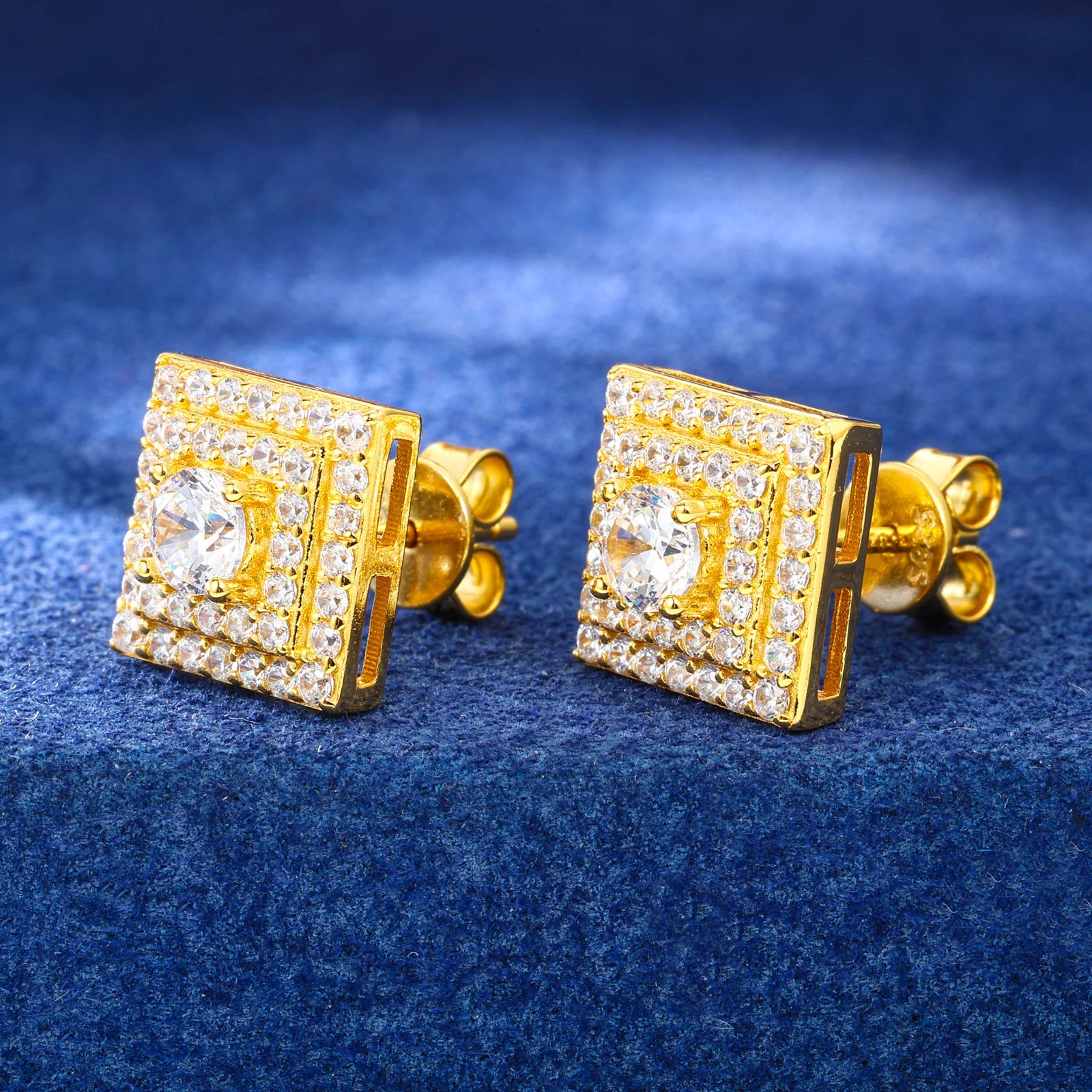 Moissanite Stud Earrings – D Color Iced Out | 925 Sterling Silver Hip Hop Jewelry for Men & Women