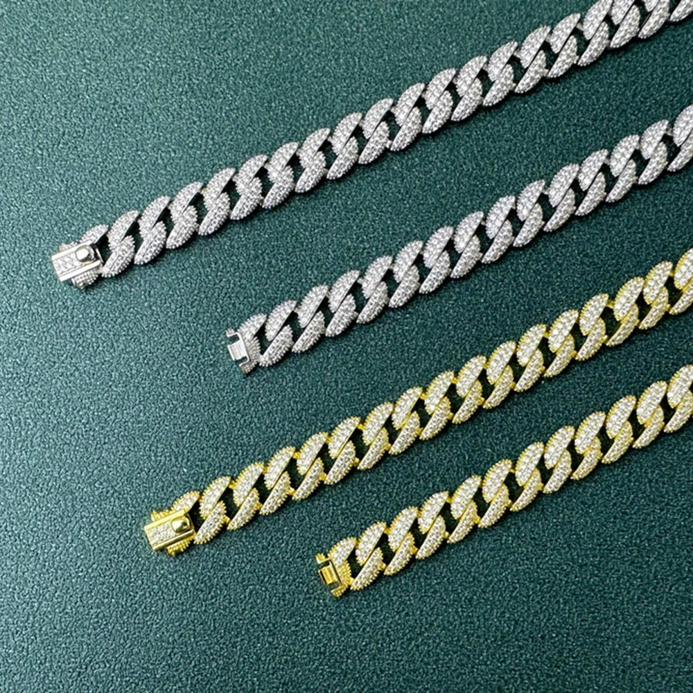 Moissanite Tennis Chain Necklace – 2mm–5mm | 925 Sterling Silver Iced Out VVS Pass Diamond Tester Fine Jewelry for Men & Women