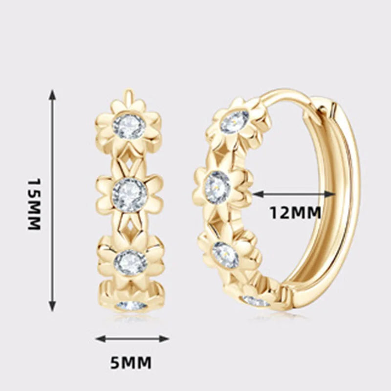 Moissanite Flower Hoop Earrings – GRA Certified Fine Jewelry Gifts | 925 Sterling Silver Earrings for Women