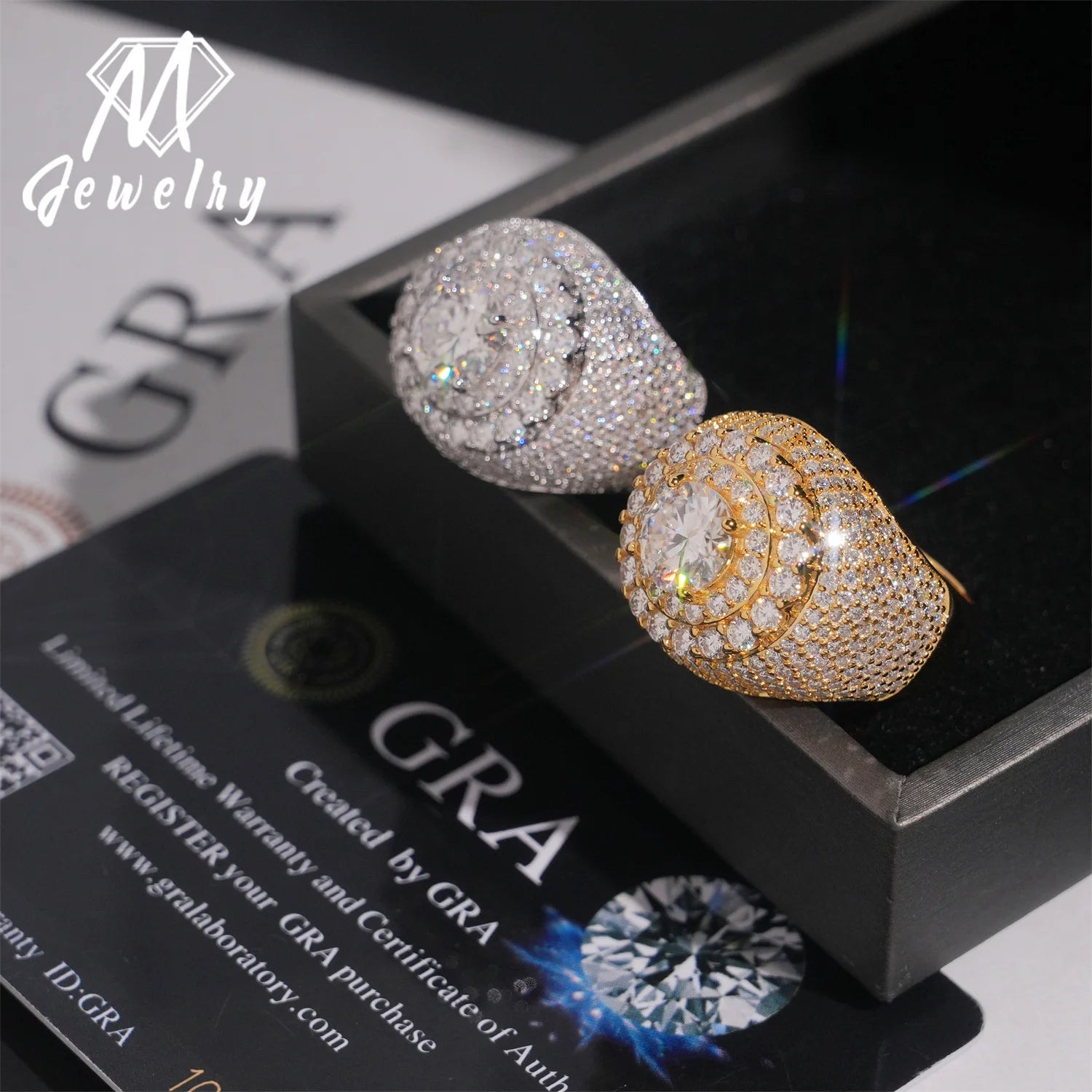 Moissanite Ring – Hip Hop Iced Out Diamond Pass Tester | 925 Sterling Silver Fine Jewelry for Men