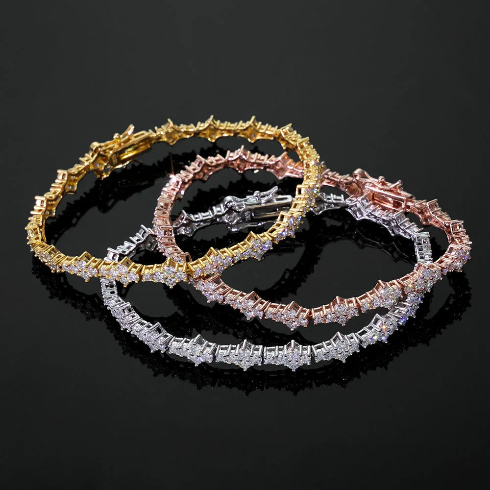 Moissanite Tennis Bracelet – Original Brilliant Cut D Color VVS1 Pass Diamond Test | 925 Sterling Silver Gift Fine Jewelry