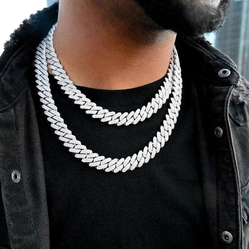 Moissanite Cuban Link Hip Hop Necklace – 6mm 8mm Full Diamond with GRA | 925 Sterling Silver Chain Jewelry for Men & Women