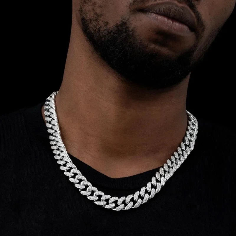Moissanite Cuban Link Hip Hop Necklace – 6mm 8mm Full Diamond with GRA | 925 Sterling Silver Chain Jewelry for Men & Women