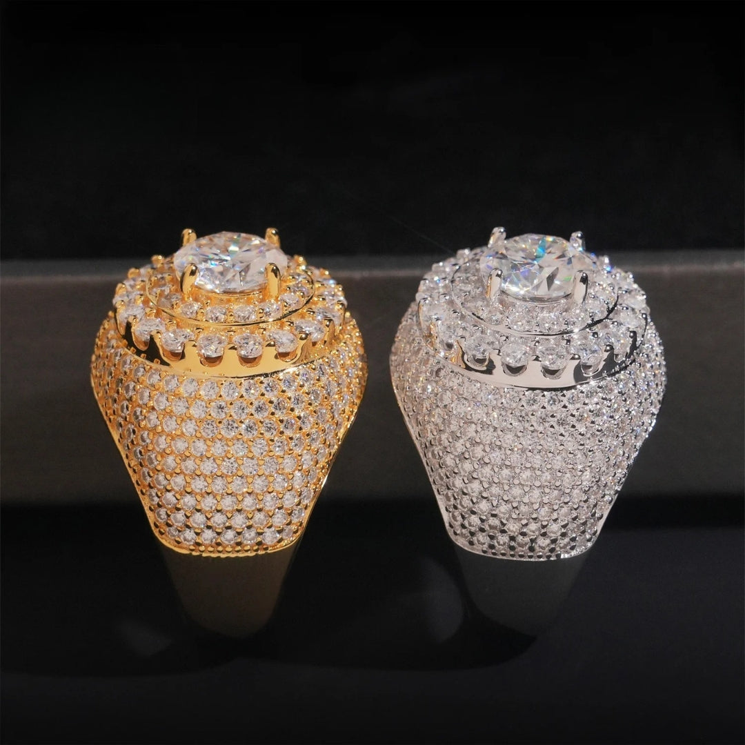 Moissanite Ring – Hip Hop Iced Out Diamond Pass Tester | 925 Sterling Silver Fine Jewelry for Men