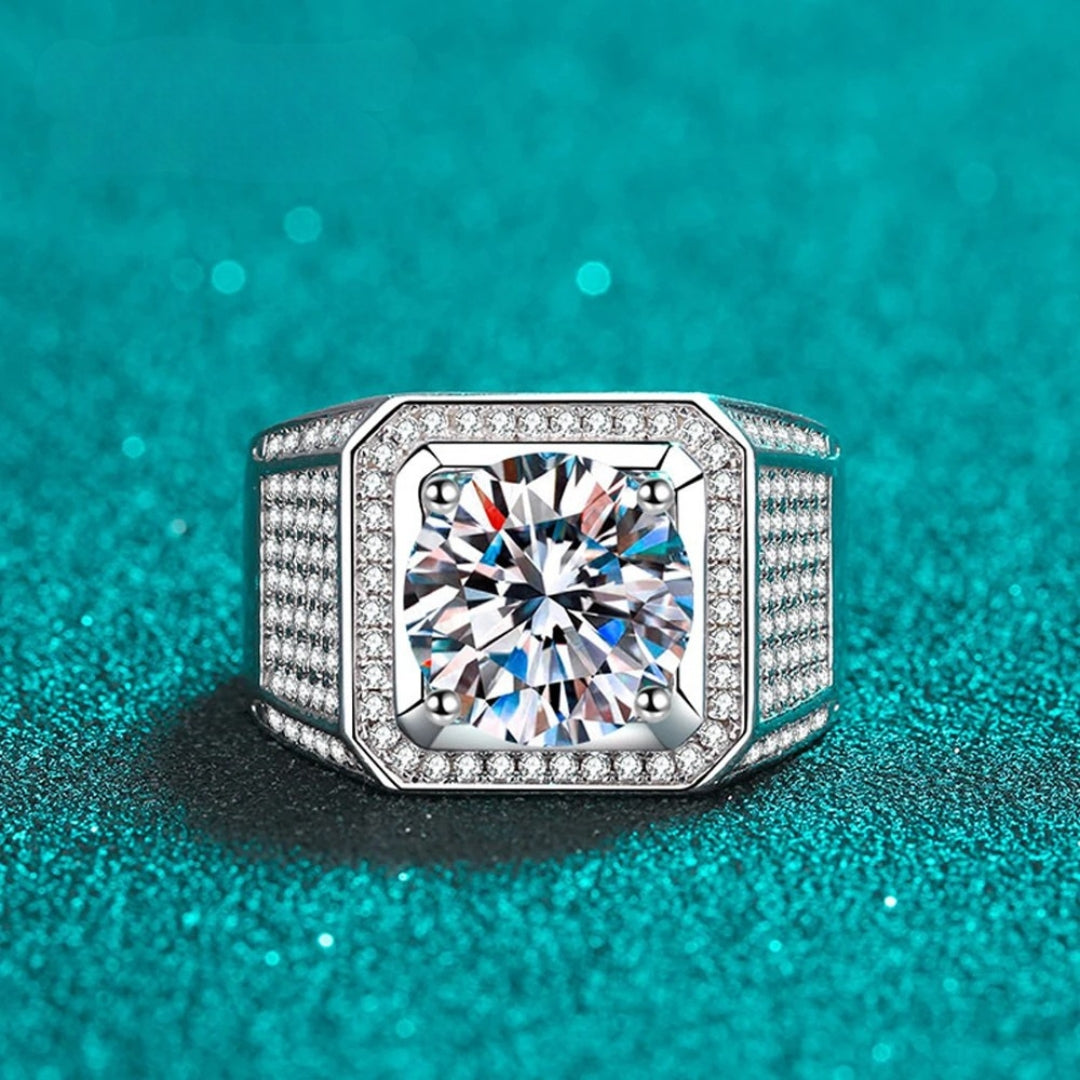 Moissanite Eternity Band Ring – 5ct D Color | 925 Sterling Silver 18k Gold Plated Hip Hop Sparkling Party Jewelry for Men & Women