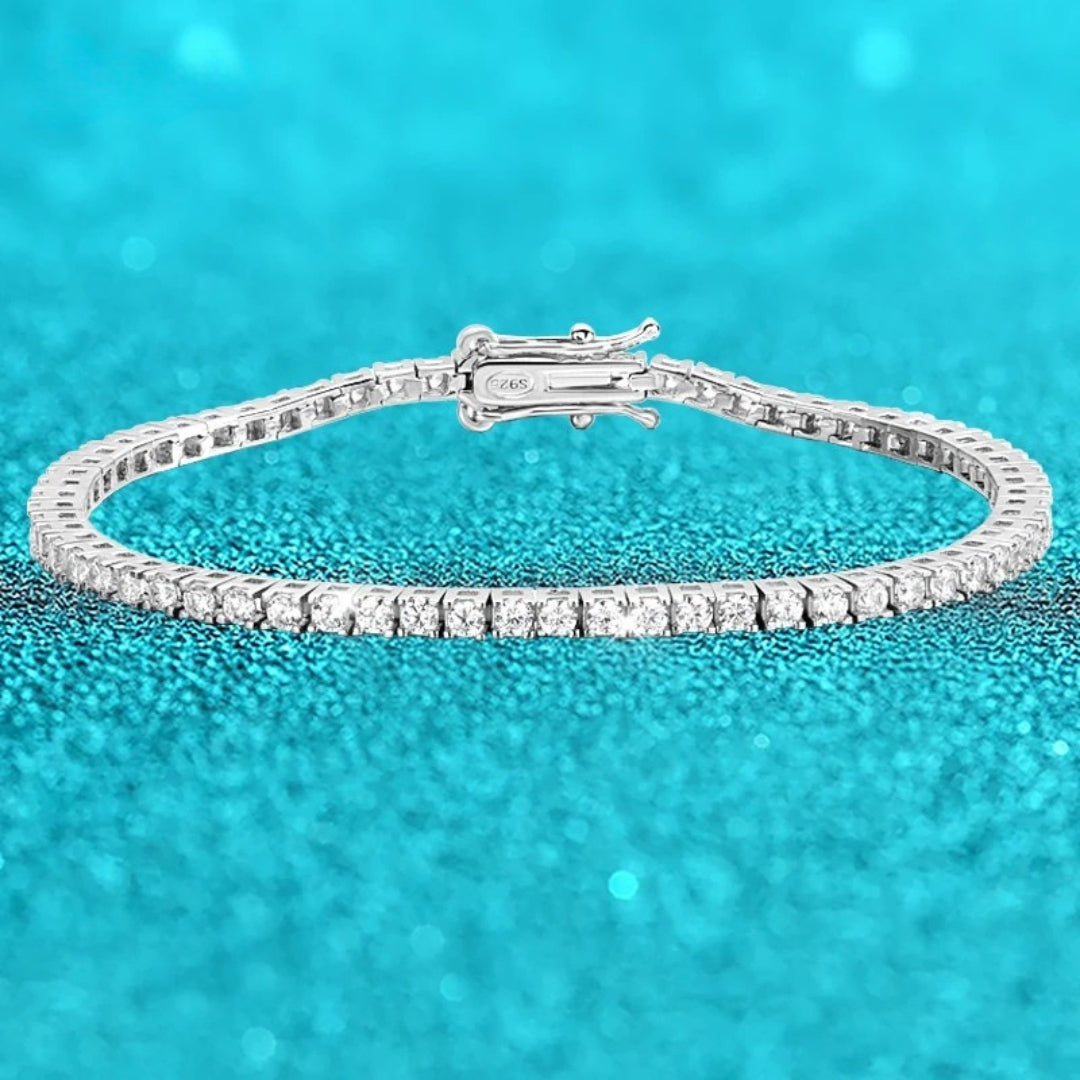 Moissanite Tennis Bracelet – 2mm D Color 100% Real Lab Diamond | 925 Sterling Silver Hip Hop Party Chain Jewelry for Men & Women
