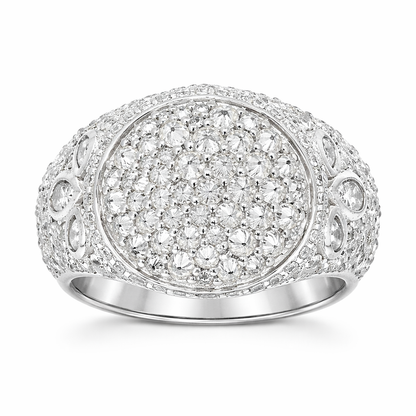 Half Clover Ring – Inverted VVS D Color Stones, 925 Silver