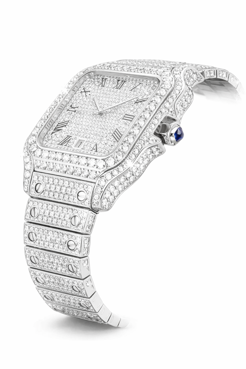 42mm Bust down Moissanite watch