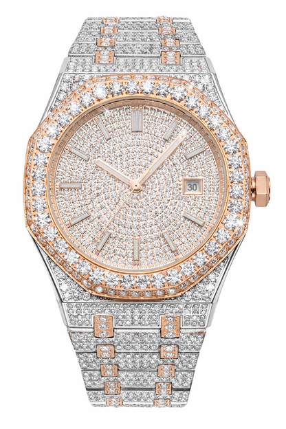 44mm Bust down 2 tone Moissanite watch
