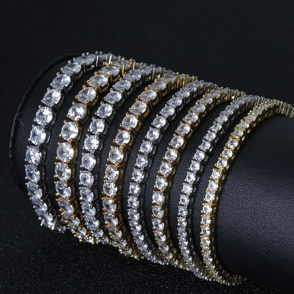 Moissanite Tennis Bracelet – D VVS1 Iced Out with GRA Certificate | 925 Sterling Silver 18K Gold Plated Bracelet for Women & Men