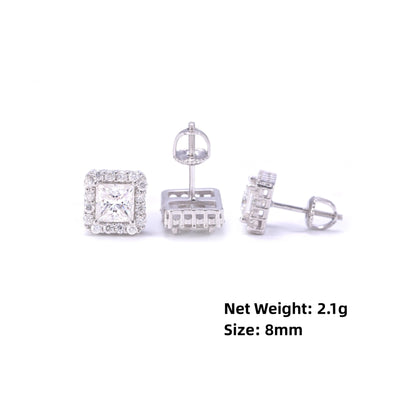Princess cut earrings