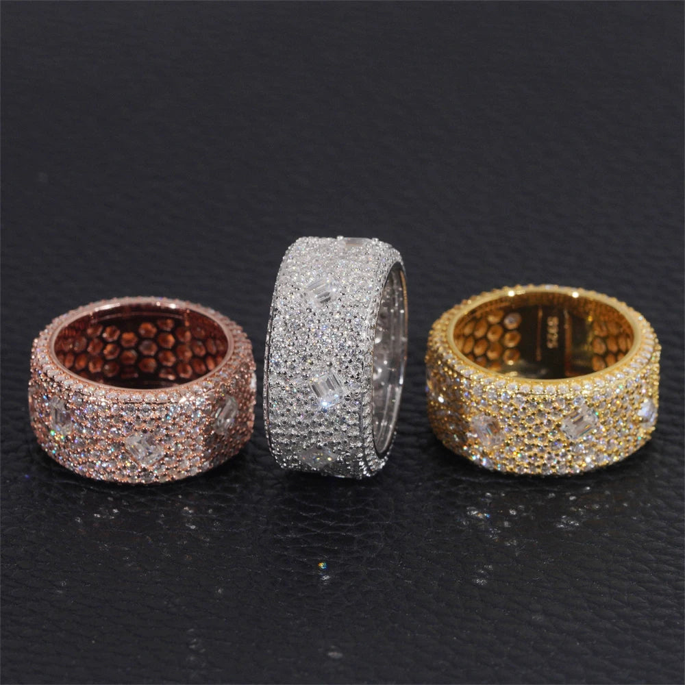 Moissanite Diamond Ring – Round Cut GRA Certified | 925 Sterling Silver Hip Hop Rock Engagement & Anniversary Fine Jewelry