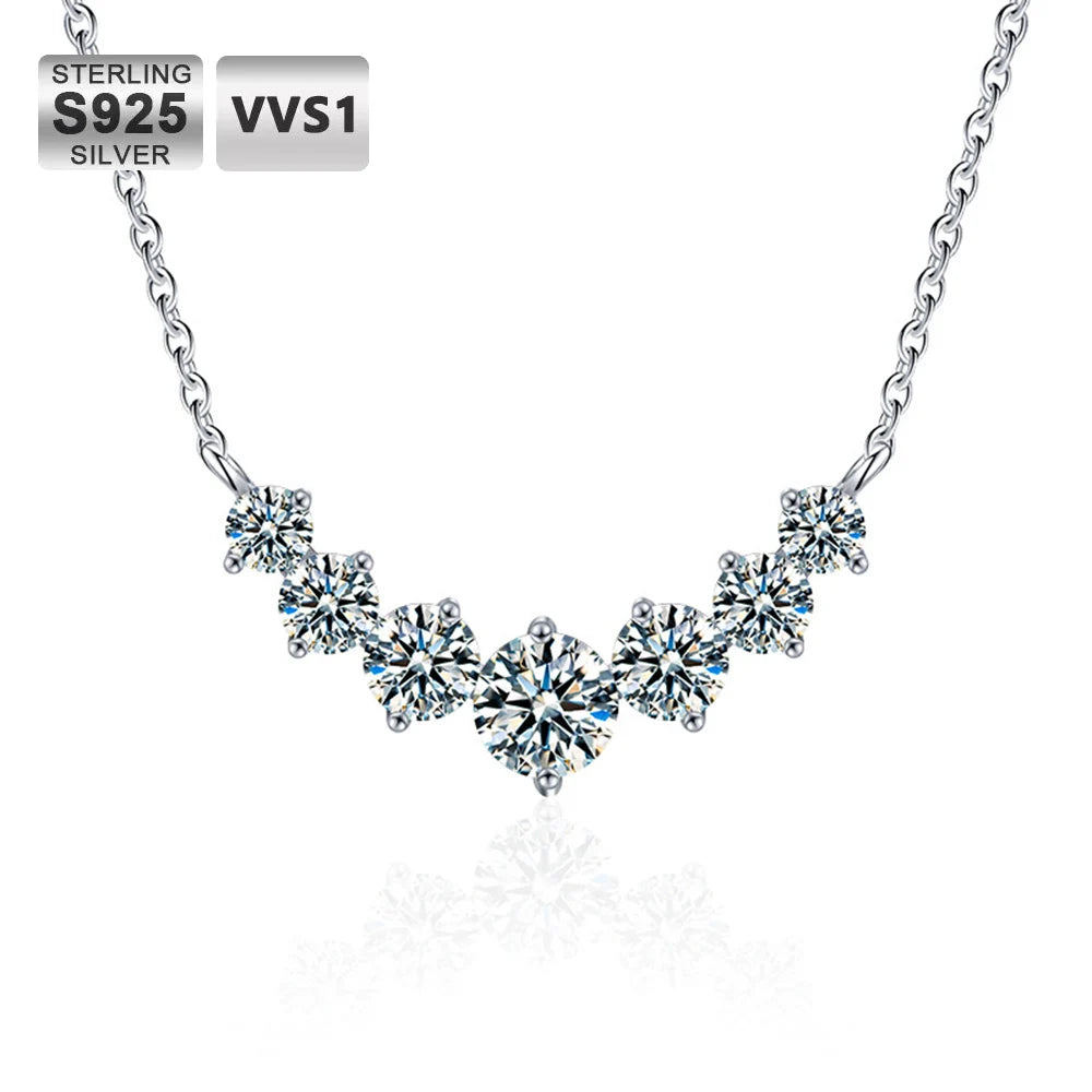 Moissanite Pendant Necklace – D VVS1 GRA Certified Trendy Party Jewelry | 925 Sterling Silver Yellow Gold Plated Necklace for Women