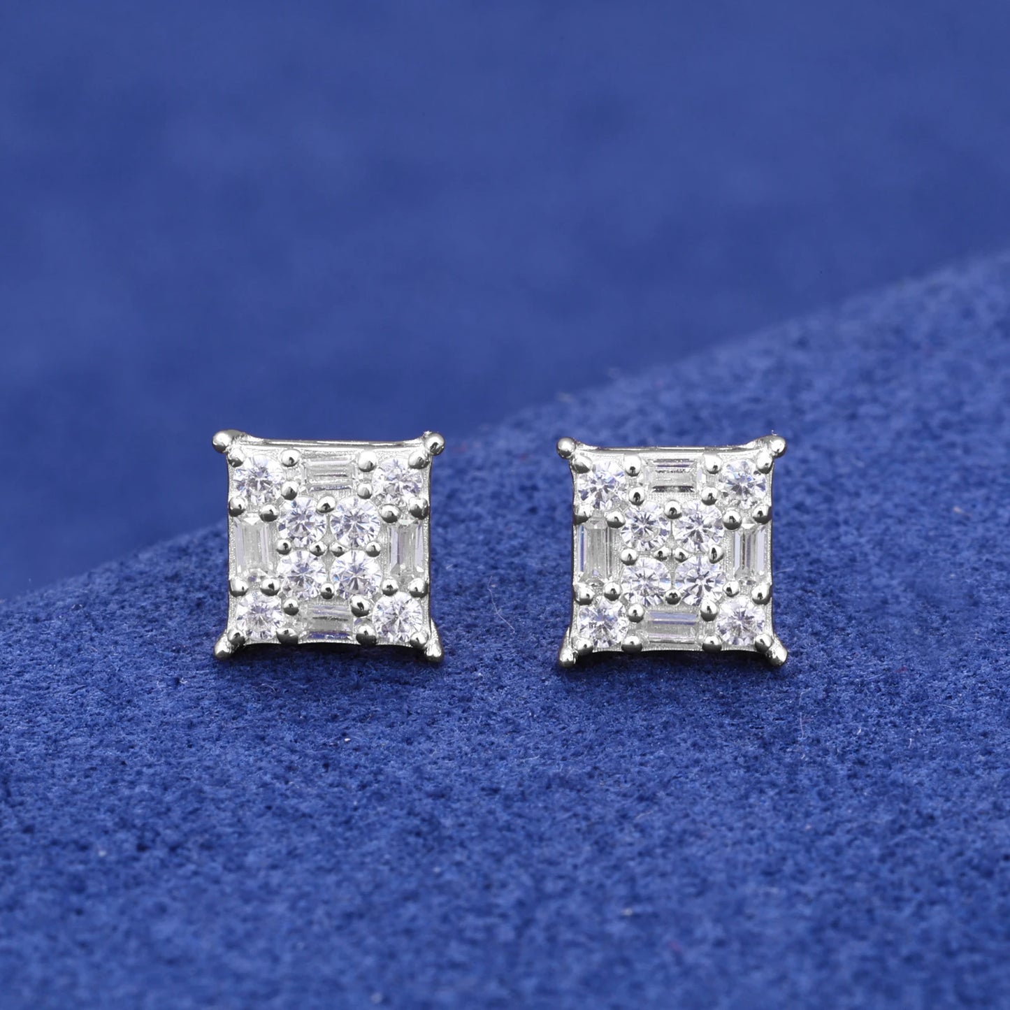 Baguette cut moissanite earrings
