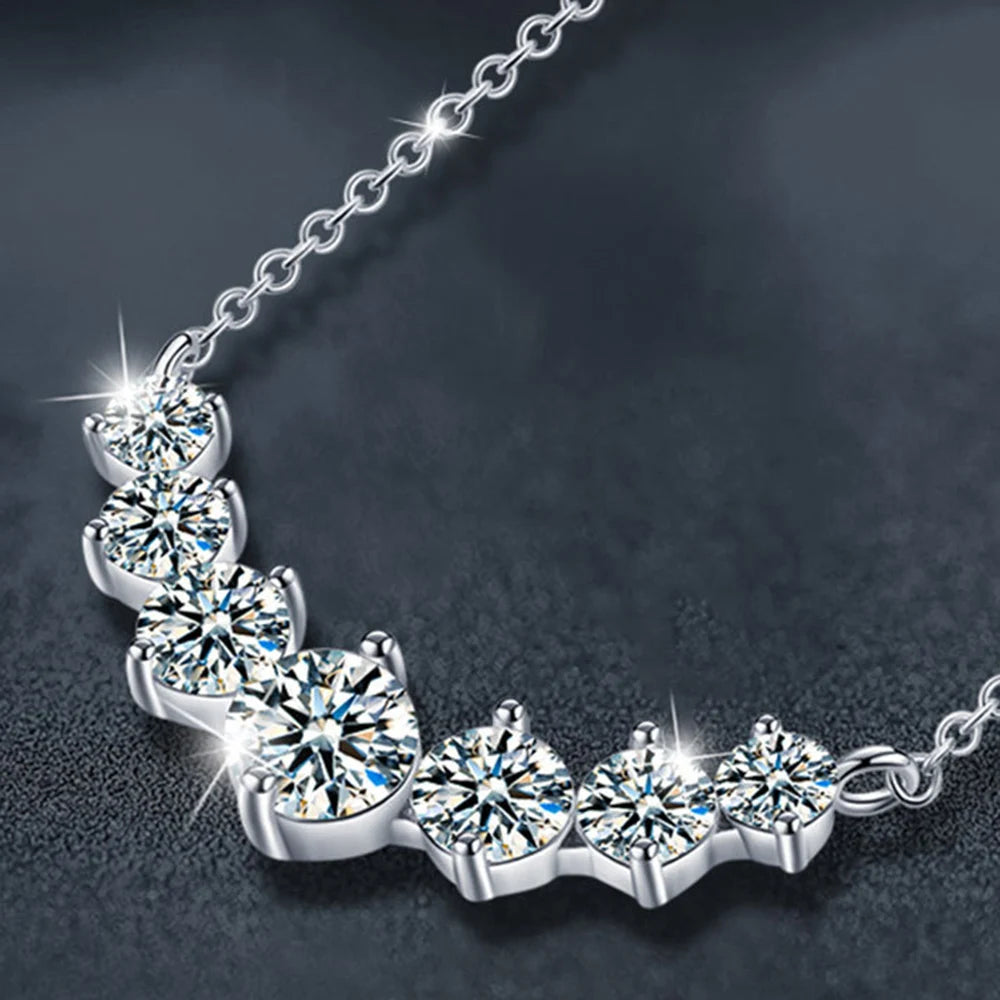 Moissanite Pendant Necklace – D VVS1 GRA Certified Trendy Party Jewelry | 925 Sterling Silver Yellow Gold Plated Necklace for Women