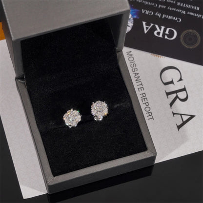 Flower cluster earrings moissanite