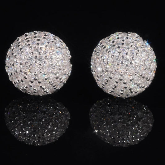 Dome circle moissanite earrings