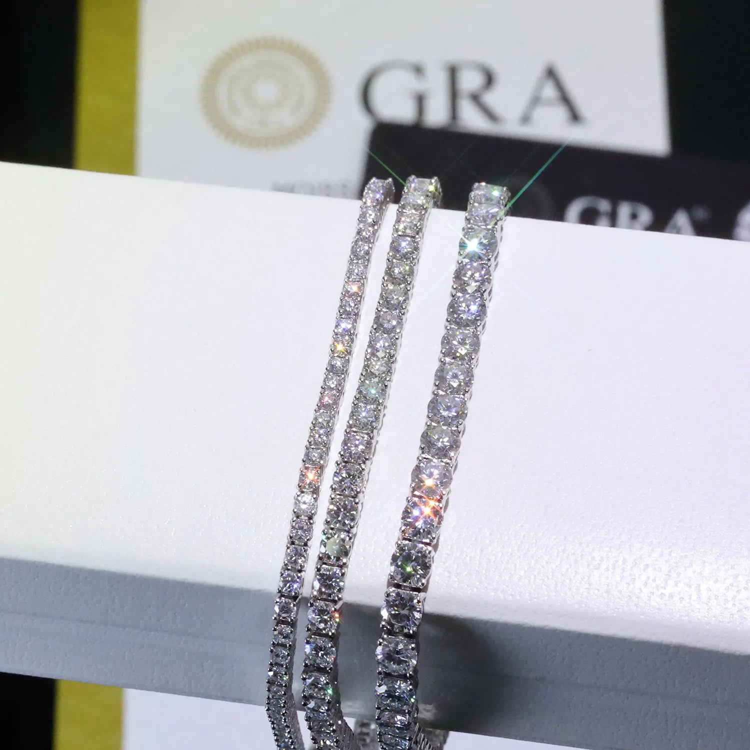 Moissanite Tennis Bracelet – 2mm 3mm 4mm 5mm VVS Iced Out Pass Diamond Test with GRA | 925 Sterling Silver Tennis Chain Jewelry