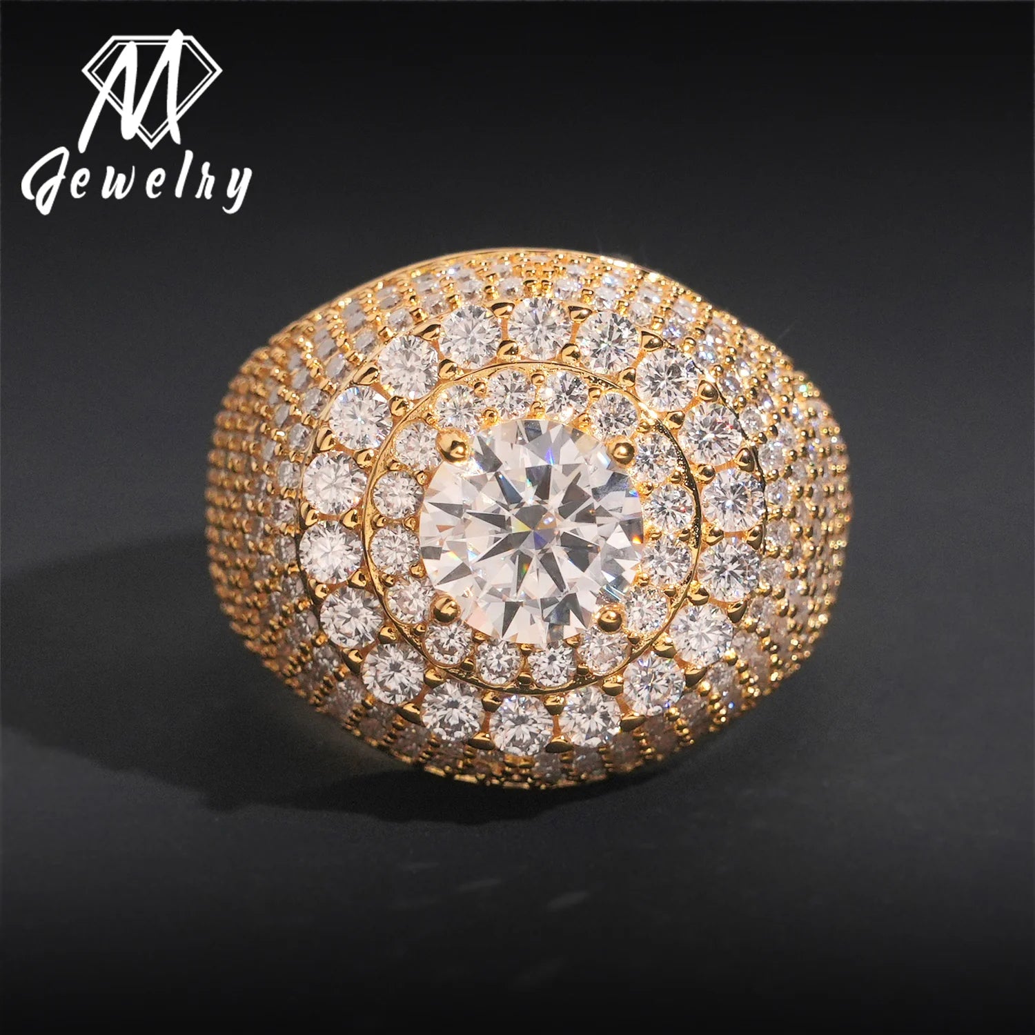 Moissanite Ring – Hip Hop Iced Out Diamond Pass Tester | 925 Sterling Silver Fine Jewelry for Men