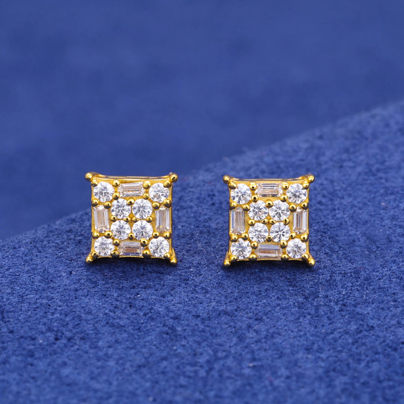 Moissanite Stud Earrings – Baguette Cut | S925 Sterling Silver Pass Tester Jewelry for Men & Women