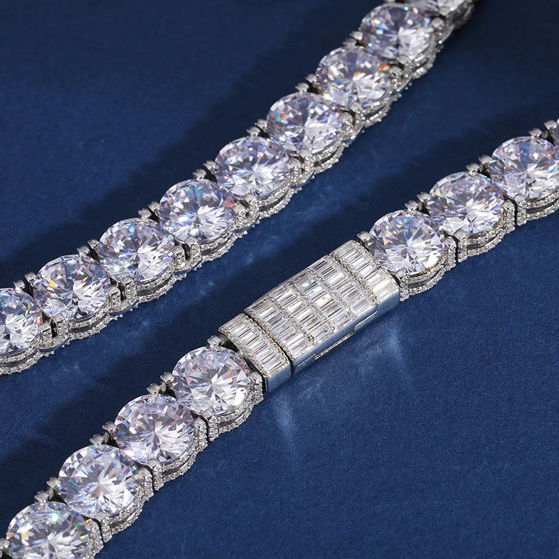 Moissanite Tennis Chain Necklace – 10mm VVS Iced Out | Luxury Hip Hop Jewelry for Men & Women