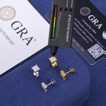 Baguette cut moissanite earrings