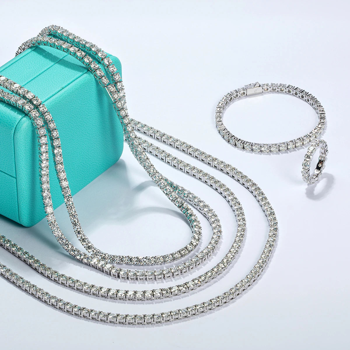 Moissanite Tennis Necklace – 4mm D Color Diamond 18K Gold Plated | 925 Sterling Silver Custom Jewelry Wholesale