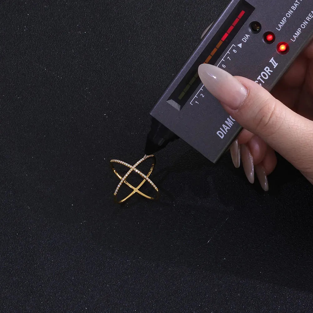 Moissanite Cross Ring – 0.25CT D Color VVS Diamond Wedding Band | 925 Sterling Silver Fine Jewelry for Women