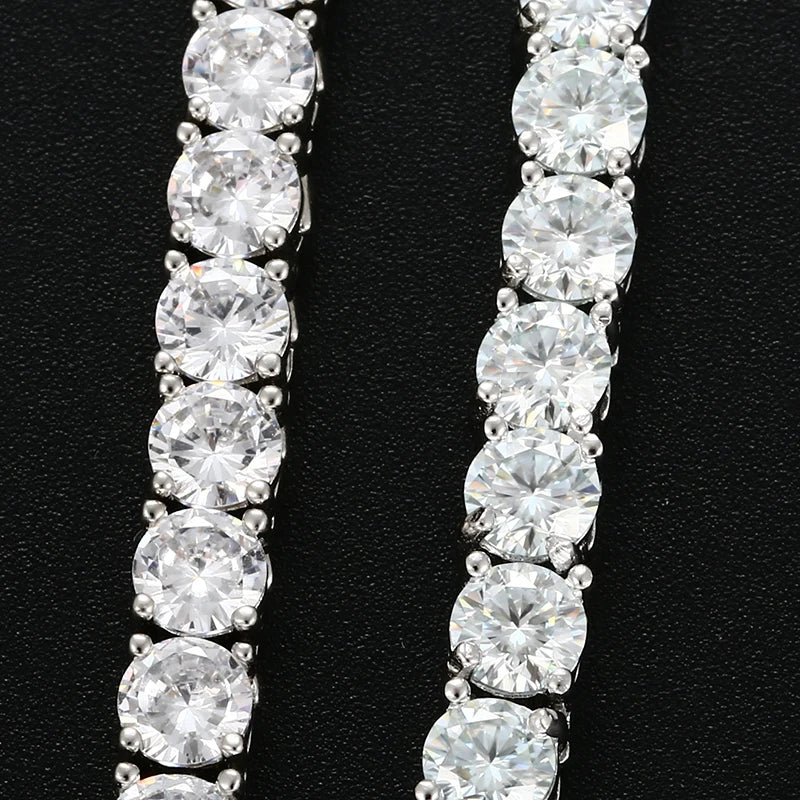 Moissanite Tennis Bracelet – D VVS1 | S925 Sterling Silver 18K White Gold Plated Jewelry for Men & Women