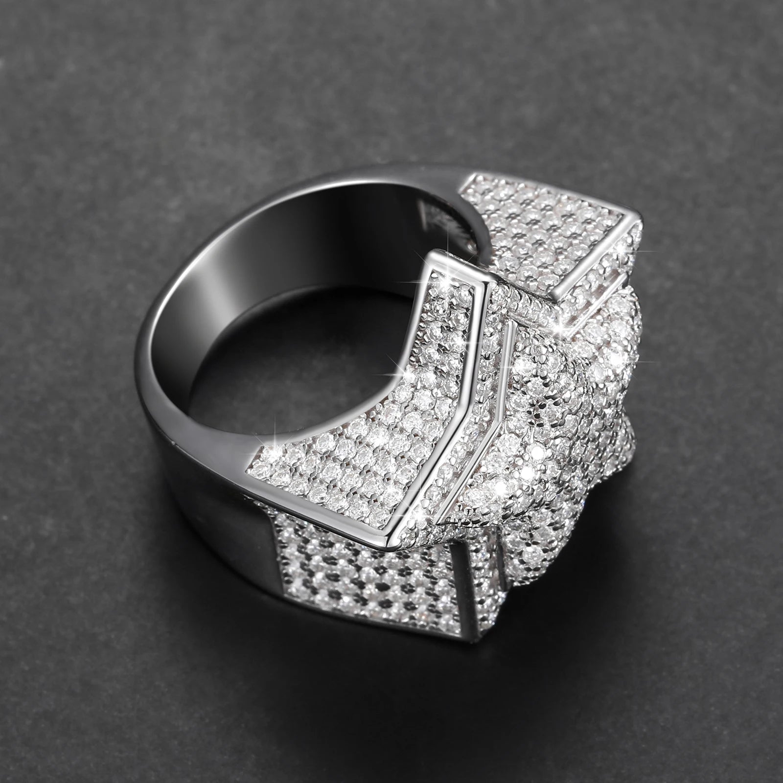 Moissanite Star Ring – D VVS Five-Star Design | S925 Sterling Silver Luxury Hip Hop Jewelry for Men & Women