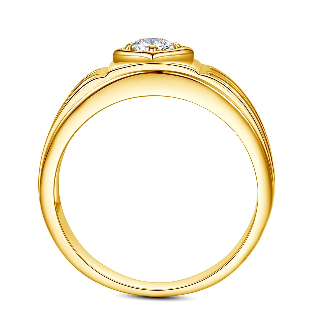 Moissanite Ring for Men – D Color Luxury Engagement Wedding Jewelry with Certificate | 925 Sterling Silver Male Ring