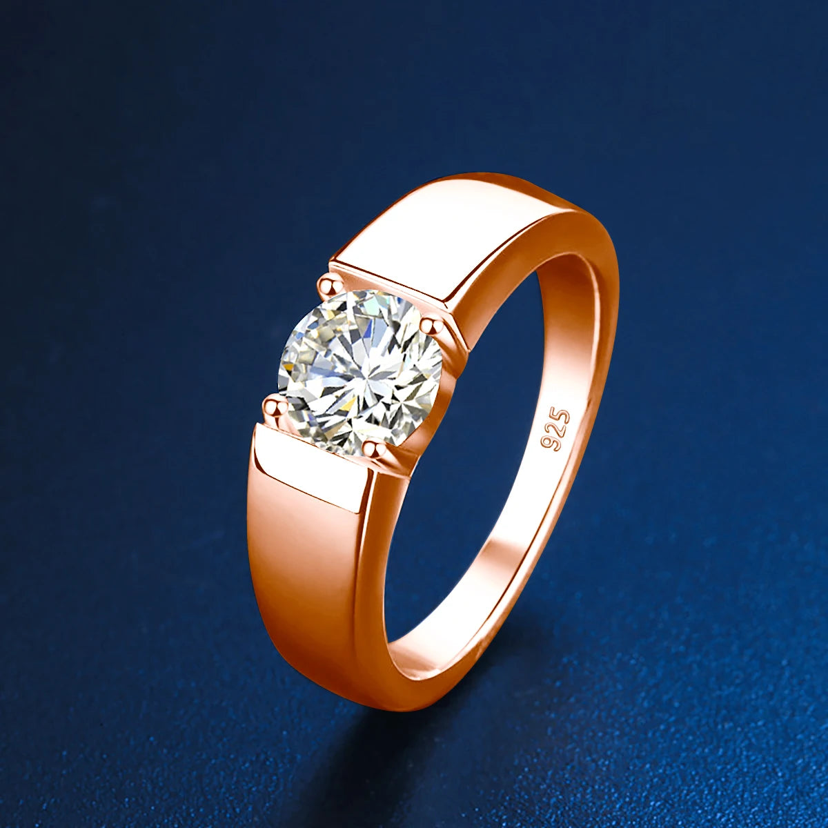 Moissanite Diamond Ring – Unisex Engagement Band | Solid 925 Sterling Silver White Gold Color Fine Jewelry for Men & Women